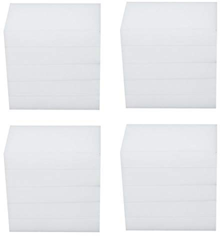 20 x Scouring Pads Sponge Scrubber Scratch-Resistant Scouring Pads 4 x 2.4 Inches for Kitchen Scrubbers, Dishes, White