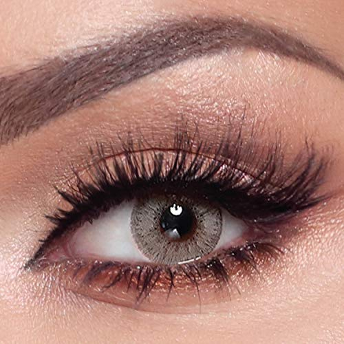 BELLA ELITE farbige Kontaktlinsen MINT GRAY (Dioptrien -0.00)– stark deckende Monatslinsen für 3 Monate, Grau-Grüne Farblinsen, perfekt für dunkle Augen