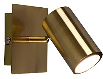 Faretto da parete a LED in ottone anticato, 1 lampadina, girevole e orientabile