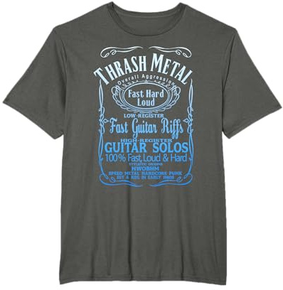 THRASHMETAL THRASH DEATH METAL Solo guitarra Heavy Metal Core Camiseta