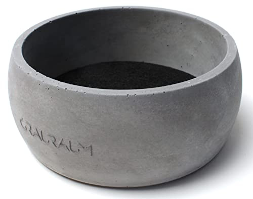GRAURAUM Deko-Schale aus Beton - handgefertigt | Betonschale mit Filzeinlage | trendiges Wohnaccessoire | Blumentopf | Pflanzentopf (Rund)