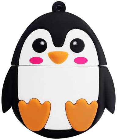 Memoria USB de 64GB, BorlterClamp Unidad Flash USB en Forma de Pequeño Pinguino Novedosa y Lindo Flash Drive Pendrive para Almacenamiento de Datos Externos