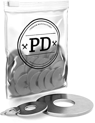 PD® große Unterlegscheiben M16 (DIN 9021 / ISO 7093) | Hochwertige A4 V4A Edelstahl Karosseriescheiben | Rostfreie Edelstahlscheiben Beilagscheiben mit großem Außendurchmesser | 25 Stück