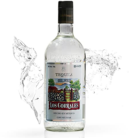Tequila Los Corrales Silver - Botella de Tequila Blanco Mexicano - Elaborado 100% Agave Azul - 70 cl - 35% de Alcohol - Permanece en Barricas de Encino - Con un Toque Afrutado
