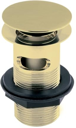 Ablaufgarnitur für Waschbecken, gebürstetes Gold, mit Schlitzen, Pop-Up-Waschbeckenstöpsel