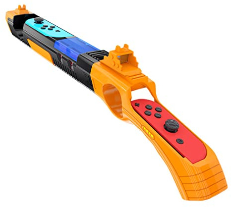 CUZKC Skjutpistol kompatibel med Nintendo Switch/OLED Switch, ersättning för Joy-Con Gun Controller Game Gun Knoppar kompatibla med Nintendo Switch Joycons/OLED Switch.(Svart och gul)