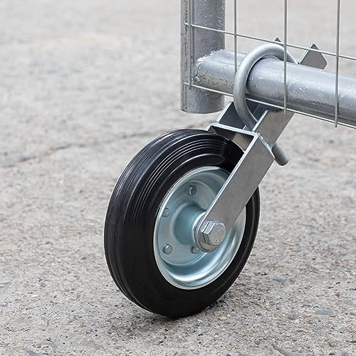 YONSIN 6 Gate Wheel Caster for Metal Swing With 1-5/8 Thru 2 Frames, Heavy Duty Support Wheel for Chain Link Fence, Prevent Dragging, 2 Pcs, Silvery