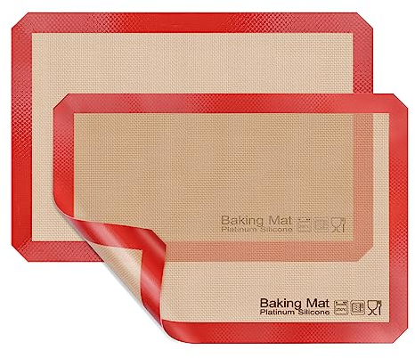 Tapete de Silicona Antiadherente Para Hornear, Sopito 2pcs 41,9 X 29,5 cm Tapete Silicona Horno, Reutilizable, Resistente al Calor