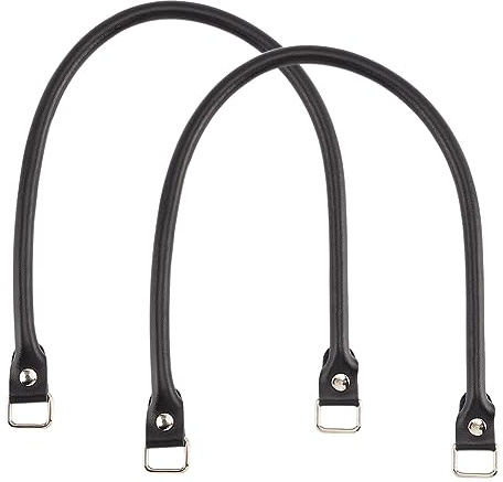 PH PandaHall 2 Stück Schwarze Taschengriffe Aus Echtem Leder 60cm Geldbörsenriemen Mit Platin Verschluss Rindsleder Ersatzriemen Für Handtaschen Ersatzzubehör DIY Taschenkupplungen
