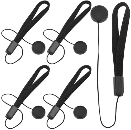 5 Pack Lens Cap Keeper Holders with Elastic String Anti-Loss Lens Cover Leash, Compatible with Canon Nikon Sony Fujifilm Olympus Panasonic DSLR SLR Camera Accessories for Photographers