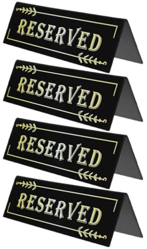 BESTonZON 4stücke Reservierte Tischschilder Aus Acryl Elegante Tischaufsteller Für Restaurants Hochzeiten Hotels Doppelseitige Beschriftung