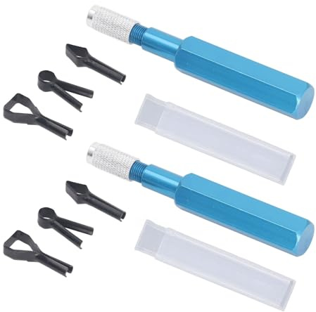 2 Set Floor Skiving Knife Kit with 4Pcs HSS Blades Aluminum Handle for PVC Plastic Trimming Floor Edging Tool