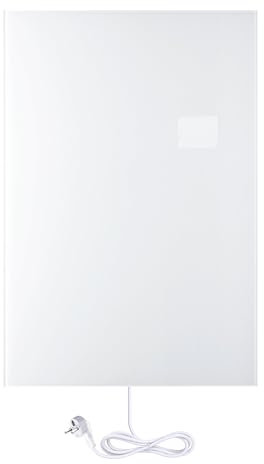 Panel radiante eléctrico de cristal WarmlyYours, blanco, 600 vatios, 60 cm x 90 cm, montaje en pared, radiador térmico infrarrojo
