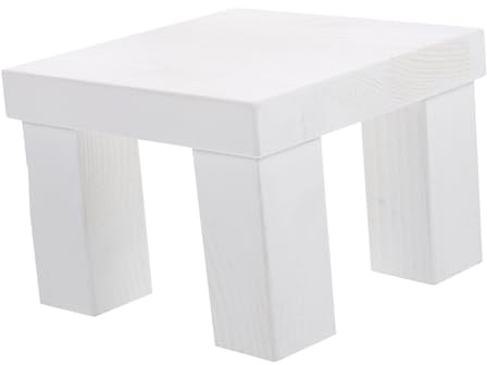 White Wooden Mini Stool Photography Prop Portable Studio Accessory | Newborn and Baby Photo Sessions, Decoration Use, Unique Design with Natural Finish