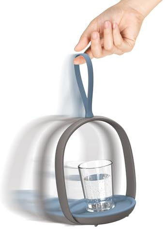 amzWOW Gravito Non-Slip Drink Carrier - No Spill Cup Holder for Seniors & Mobility Impaired - Perfect for Coffee, Tea, & Hot Drinks - Durable, Compact & Easily Maneuverable Drink Carrier (Dark)