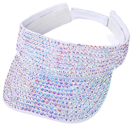 Unisex Strass Visor Cap Sonnenschild Caps Verstellbar Sonnenhut Schirmmütze Sonnenschild Baseballhut Kappe Sommerhut Outdoor Sport Sonnenschutz Tenniskappe Visor Strandvisor mit Sonnenhut Teenager