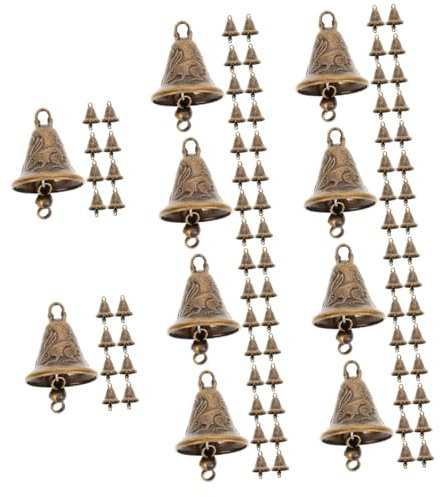 Cabilock 110 STK Metallglocke Shui Bels Fisch Windspiel Wächter Glocke Torglocken Klingeln Klingglöckchen Wohlstandsglocken Tempelglocken Windspiele Nussknacker Nutztier Glocke Klimpern Tür