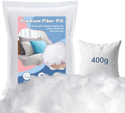 luokefe 400g Polyester Cushion Stuffing, Pillow Stuffing for Crafts, Polyfill Filling Cotton Stuffing for Plush Crochet Cushion Pillow Couch Home DIY Crafts /0.88lb