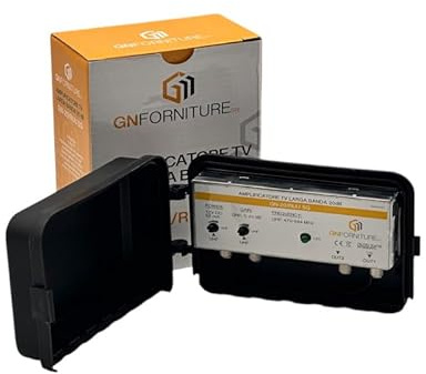AMPLIFICATORE TV LARGA BANDA 20dB CON FILTRO 5G/LTE INTEGRATO PER DVB-T2 2 INGRESSI 2 USCITE