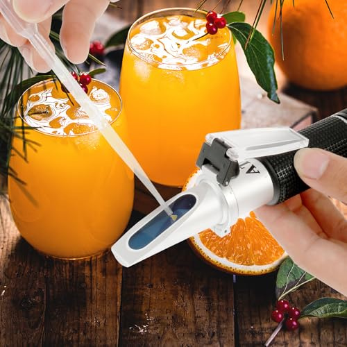 Brix Refraktometer Digital Brix 0–40%, Alkohol 0–25% 16 cm Zuckergehalt Messgerät mit ATC Ultra Hohe Genauigkeit Handrefraktometer Brix Messgerät Digital für Obst Säfte Honig Ahornsirup Melasse