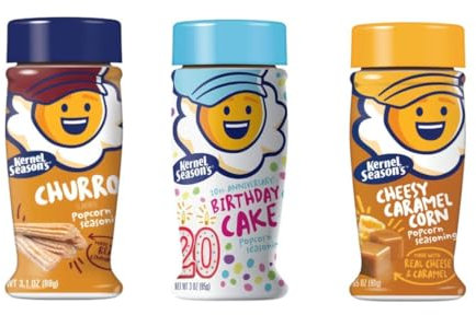 KERNEL Popcorn Seasoning Variety Bundle Sweet or Sour Options - American Import (3 Pack sweet)
