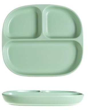 Hoshisea Piatti da pranzo Ceramica, Piatti Divisi In Ceramica, Piatto da Snack Quadrato con Scomparti, Per Pasti Divisi, Feste, Snack, Insalate, Dessert（Verde）