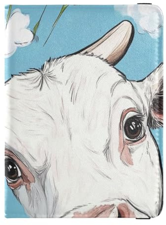 Cartone animato Carino Bianco Pelle di Mucca decorativo impermeabile porta passaporto per viaggio Vaccino Caso Protector Copertura Passaporto Titolare Della Copertura Del Raccoglitore Impermeabile,