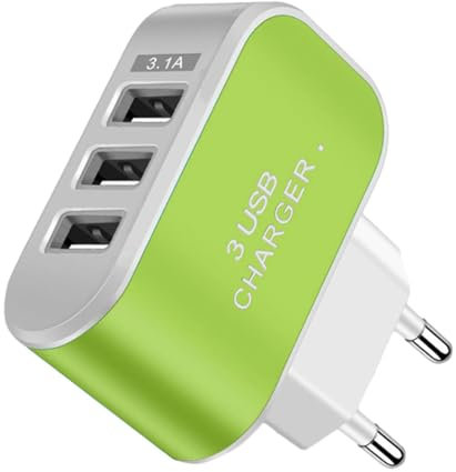 USB Multiport Charger, Bloque de Carga para múltiples Dispositivos - Brillante 3 Enchufe de Cargador USB | Puertos múltiples Inteligentes, Cargador portátil de Adaptador de Pared para Laptop