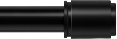 MYGOALII 70-230cm 25mm Seamless Splicing Extendable Curtain Poles for Eyelet Curtains, Metal Black Curtain Pole for Door with Adjustable Brackets and Classic Finials, Curtain Rods for Window