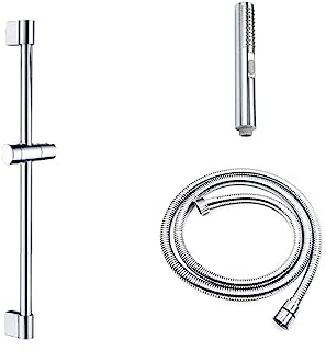 Barre coulissante de Douche avec Porte-Savon, Pomme de Douche à Main Haute Pression, Support chromé réglable (Couleur : Type B sans Plat)