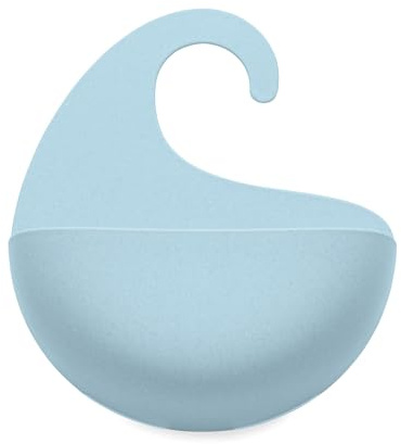 Koziol SURF M Utensilo, Hängeutensilo, Kunststoff, Hängeaufbewahrung, zum Einhängen an der Bad-Armatur, Bad, Duschablage, Duschkorb (recycled blue)