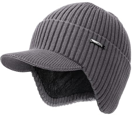 Wmcaps Wintermütze mit Ohrenschützern und Schirm für Herren | Ultrawarme Fleece, Kompletter Ohrenschutz, schützt vor Sonne, Regen und Schnee, für Winter & Outdoor, Geschenk für Männer
