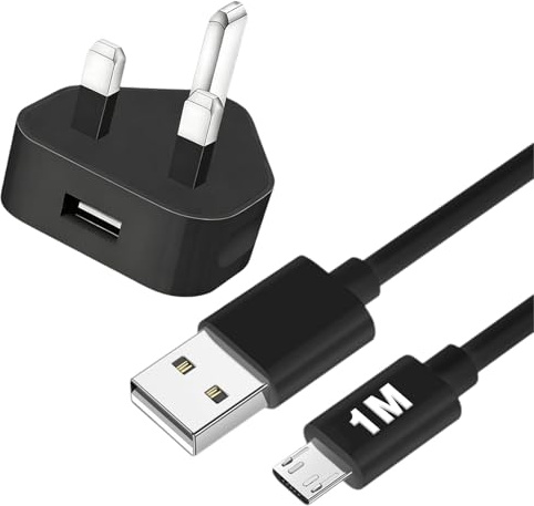 Roku Power Cord Replacement USB A to Micro USB Cable 5V 2A USB Plug UK Adapter MicroUSB Lead and Charger 1M Compatible Roku 1 2 3/Streaming Stick/Stick+/Express/Express+/Premier4620 Accessories Wire