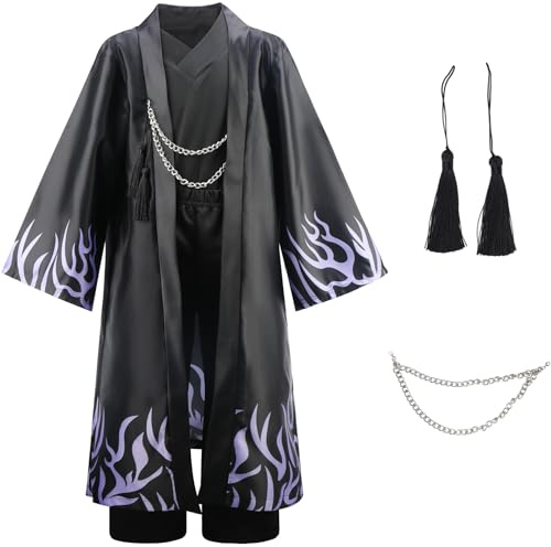 Kolegrial Déguisement Sajaboys Garçons Cosplay Démon Sajaboys Jinu Baby Abby Mystery Romance Noir Performance Show Uniforme Set et Chapeau pour Carnaval Halloween Party Masquerade Costume, 4-15 Ans