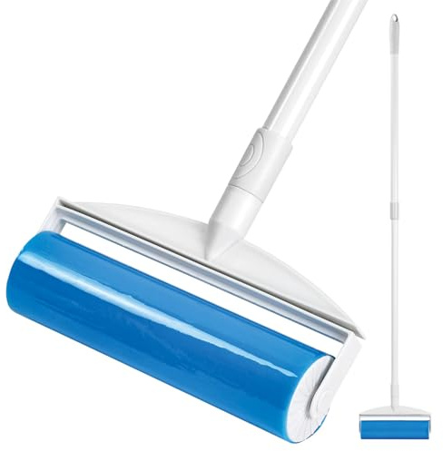Taylor & Brown Large Lint Roller - 20cm Wide - Reusable TPR Gel Lint Remover, Extendable Handle, Pet Hair & Pet Fur Remover & Lifter, Washable, Use on Floor, Carpet, Furniture, Clothing & Couch