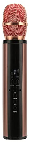 ZJchao Microfono Portatile, Microfono per Karaoke Wireless con Riduzione del Rumore con Monitoraggio e Sintonizzazione 'orecchio, per Canto Dal su PC Smartphone (PINK)