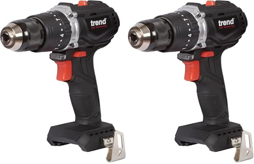 Trend Taladro combinado inalámbrico sin escobillas de 18 V (herramienta básica), T18S/CDB (Paquete de 2)