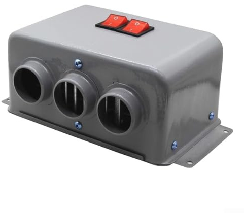 12V Car Heater 800W Three-Hole Metal Portable Vehicle Cabin Warmer with Fast Defrost and Low Noise for Winter Driving