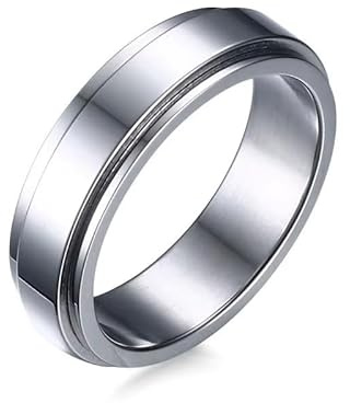 Herrring i rostfritt stål, 6 mm, silver, storlek 11