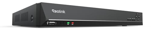 REOLINK Videoregistratore di rete a 16 canali per sistema di telecamere di sicurezza domestica, funziona solo con telecamera IP REOLINK PoE da 16 MP/12 MP/4K/8MP/5 MP/4 MP, registrazione 24/7 (HDD non