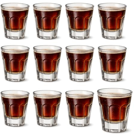 Generico Set 6/12 Bicchieri Shot in Vetro 60 ml – Bicchierini Liquore, Amaro, Grappa e Caffè – Design Resistente, Lavabili in Lavastoviglie, Ideali per Bar e Casa (12) -106178
