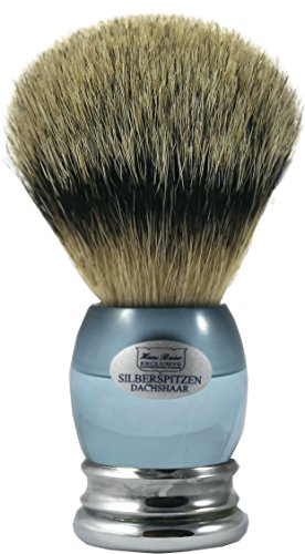 Hans Baier Exclusive Rasierpinsel Acryl Aquamarin-blau mit Metallfuss - Größe 3