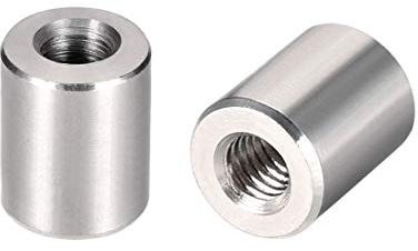 sourcing map M4 Écrou Accouplement Manchon Filet Couplage Rond Connecteur 304 Acier Inox 10mm Longueur Paquet de 10