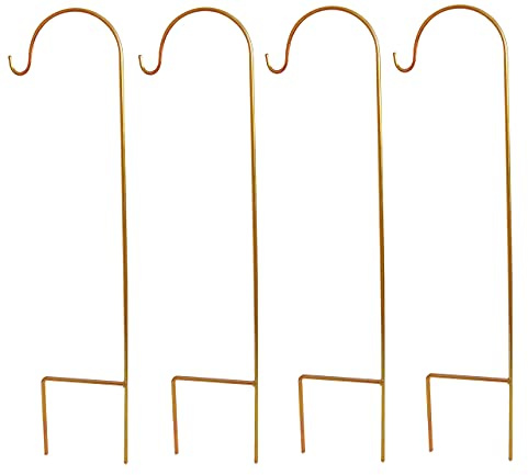 Garten Schäferhaken 4-er Set Shepherd 's Haken 90cm aus Metall in Karminrot Gartenstab für Garten Laternenstab - Ideal als Deko Trauung zum Aufhängen von Vogelfutter, Pflanzkörbe oder Blumentopf