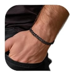 FindChic Panzerarmband Herren Damen Edelstahl Armreif 5mm 7mm 9mm 12mm Armband mit Schmuckbox Hip pop Schmuck für Valentinstag Geburtstag