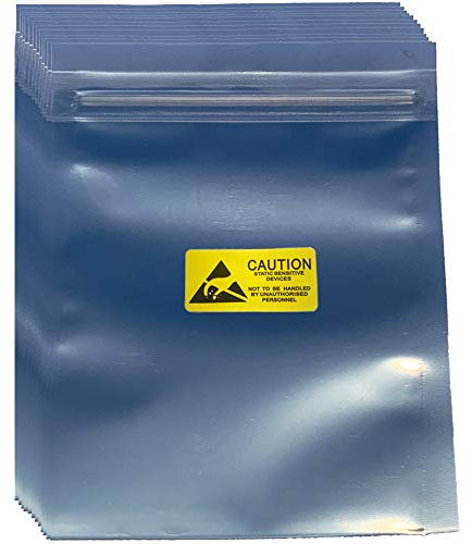 Daarcin Antistatische Beutel, 100 Stück, 15 x 20 cm, Premium-ESD-Beutel, wiederverschließbar für 3,5 Zoll SSD HDD mit Etiketten, antistatische Beutel Handantrieb oder verschiedene elektronische Geräte