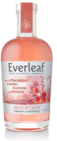 Everleaf Mountain Non-Alcoholic Aperitif, 50cl - Drinks Gift | Spirit Alternative for Easy Alcohol-Free Cocktails & Spritzes Everyday - Made from Cherry Blossom, Rosehip & Wild Strawberry