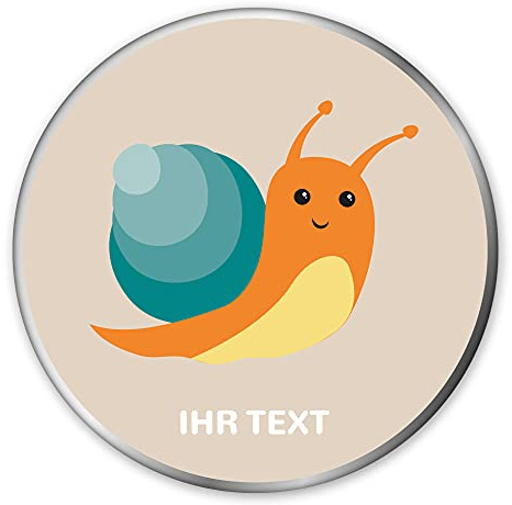 personalisierte Metalldose rund (15 x 5 cm) – Schnecke mit Namen | Aus robustem Metall, bedruckte Geschenkdose für Kinder, als Keksdose, Vorratsdose für Kaffee, Tee, Süßigkeiten