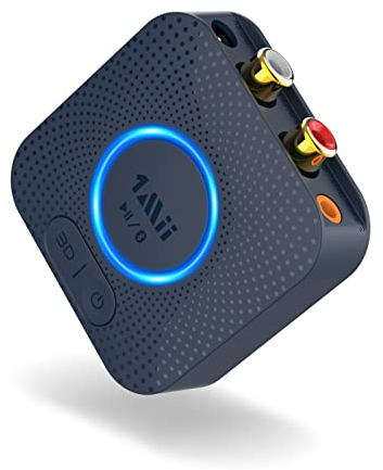1Mii B06HD Bluetooth 5.1 Empfänger, HiFi Audio Receiver mit aptX HD & Low Latency, 3,5mm Klinke & Cinch, Kabelloser Musik Adapter für Stereoanlage & Lautsprecher, 15h Akkulaufzeit