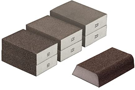 Schleifschwamm- SET GROB MITTEL FEIN + 1 Formschwamm 3x2+1 Körnung K60 K120 K220+ 100, DIY, Handschleifer für ver. Materialien geeignet I hochwertiger Handschleifklotz Schleifklotz Schleifblock